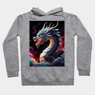 Chinese Dragon Gliding In Space Hoodie